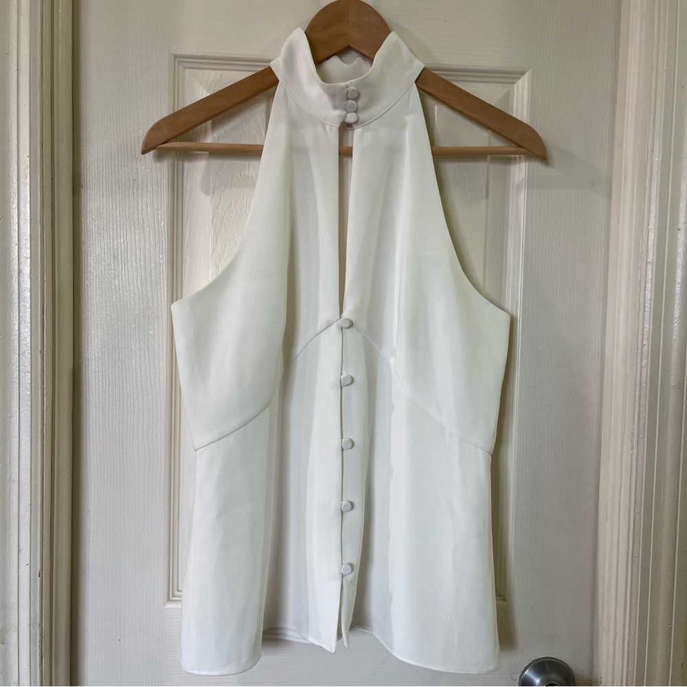 Cinq à Sept White Halter Blouse